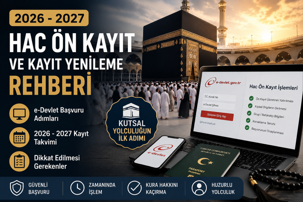 Hac Ön Kayıt ve 2026 - 2027 Kayıt Yenileme Başvuru Kılavuzu